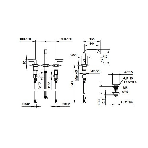 FANTINI ICONA Deco Battery Washbasin 3 Elements