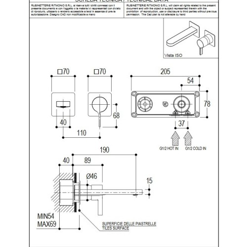 Ritmonium TIE Mixer Mixer Built-in (Various Finishes)