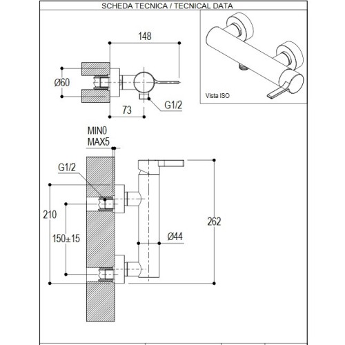 Ritmonium Tie Mixer single monozer Shower (various finishes)