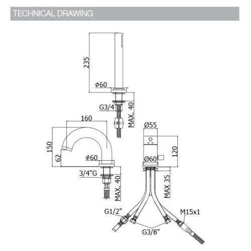 Paffoni Light Exclusive Bathroom Mixer (various finishes)