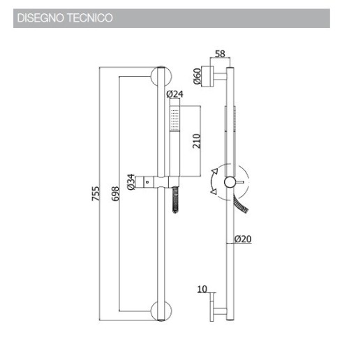 Paffoni Light Exclusive Column Shower (various finishes)