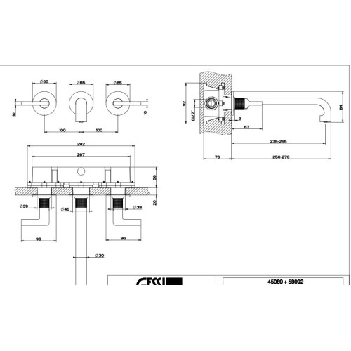 Gessi Subject Set Washbasin Long Caño (Various Finishes)