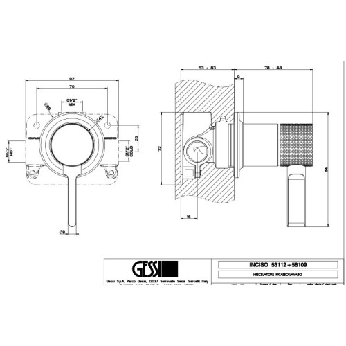 Gessi Inisa Remote Salaba-shower command (various finishes)