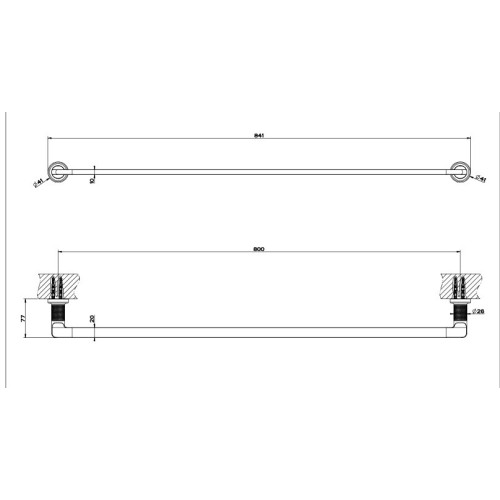 Gessi Insert 80cm wall towel holder (various finishes)