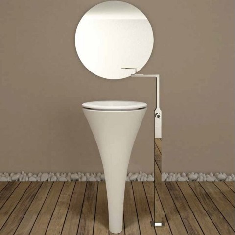 Amedeo es un lavabo con pedestal en colores de Cielo | Terracerámica