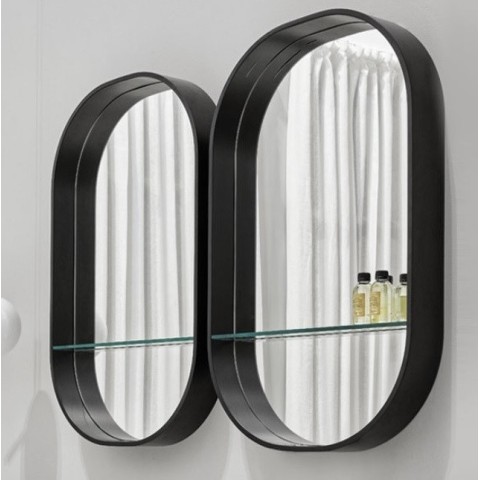 Eos es un espejo con estante y luz de Cielo | Terracerámica