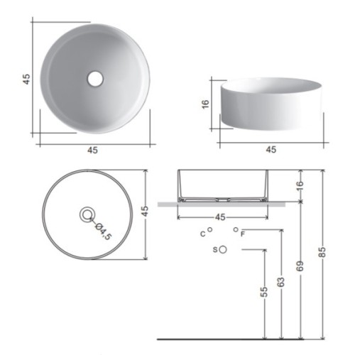 Nic Ovvio es un lavabo redondo sobrencimera en colores | Terracerámica