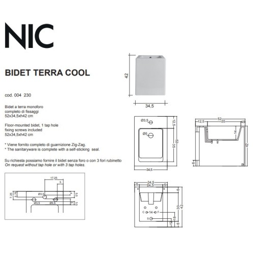 Cool es un bidé suspendido en porcelana de  Nic | Terracerámica