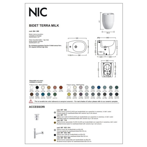 Milk es un bidé a suelo de Nic en colores | Terracerámica