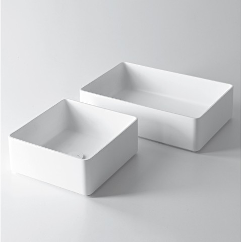 Matt37 es un lavabo cuadrado de apoyo de Falper | Terracerámica