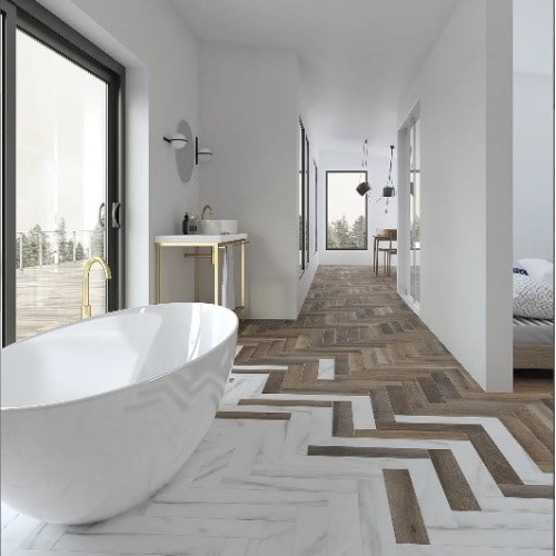 Love Affairs Calacatta Strip is a Wow stoneware | Terracerámcia