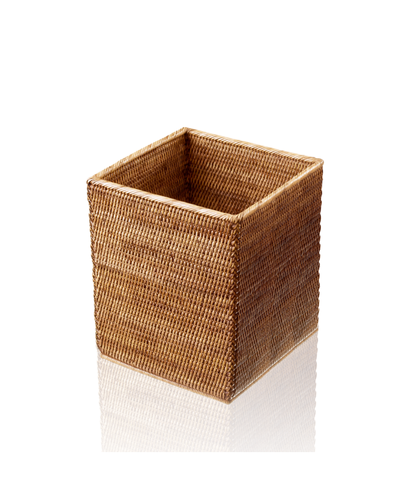 Papelera cuadrada de ratán de la marca Decor Walther | Terracerámica