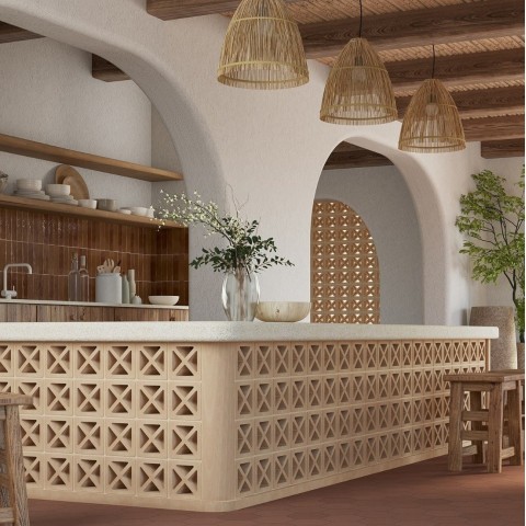 Trama X es una  celosía de gres natural cuadrada | Terracerámica