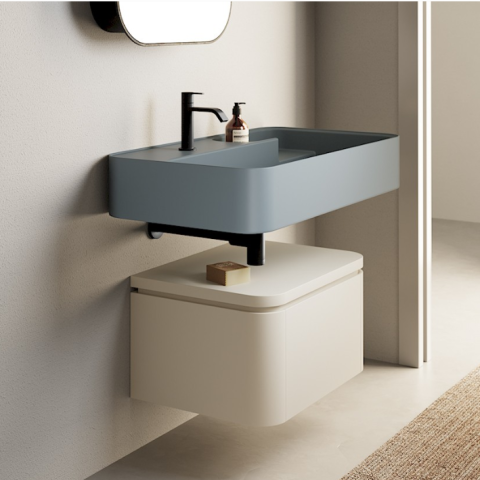 Trama 90 es un lavabo cerámico de colores de Nic | Terracerámica