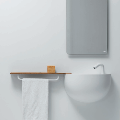 Lavabo suspendido semiesférico con encimera de Falper | Terracerñamica