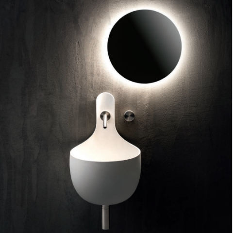 Lavabo-mural redondo suspendido en colores de Falper | Terracerámica