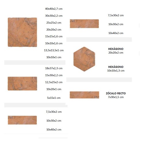 Baldosas terracota vulcano hechas a mano | Terracerámica