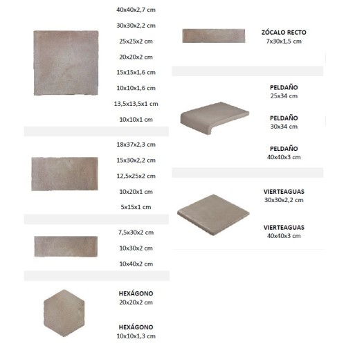 Baldosa en terracota gris hecha a mano | Terracerámica