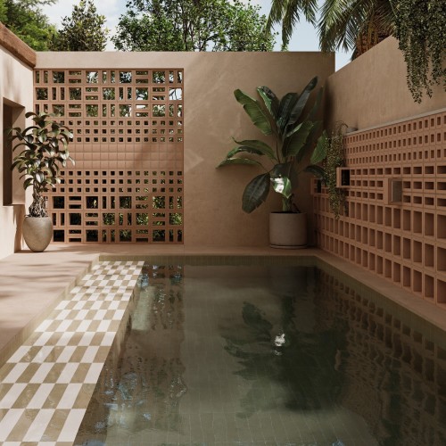 Harmony Jali Cell in Extruded Baroque Terracerámica