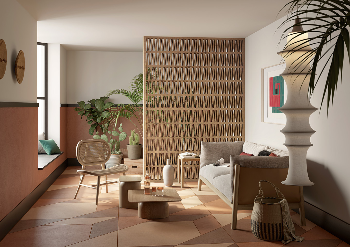 Cómo crear un ambiente mediterráneo con azulejos y celosías